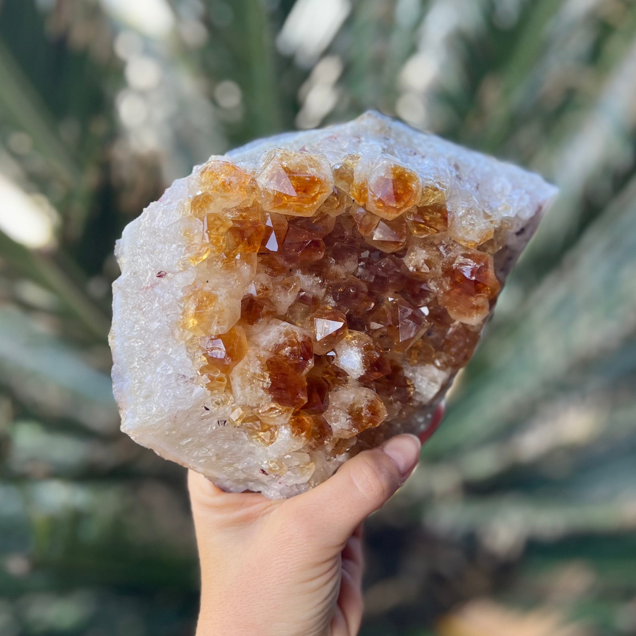 Citrine with Calcite Cluster
