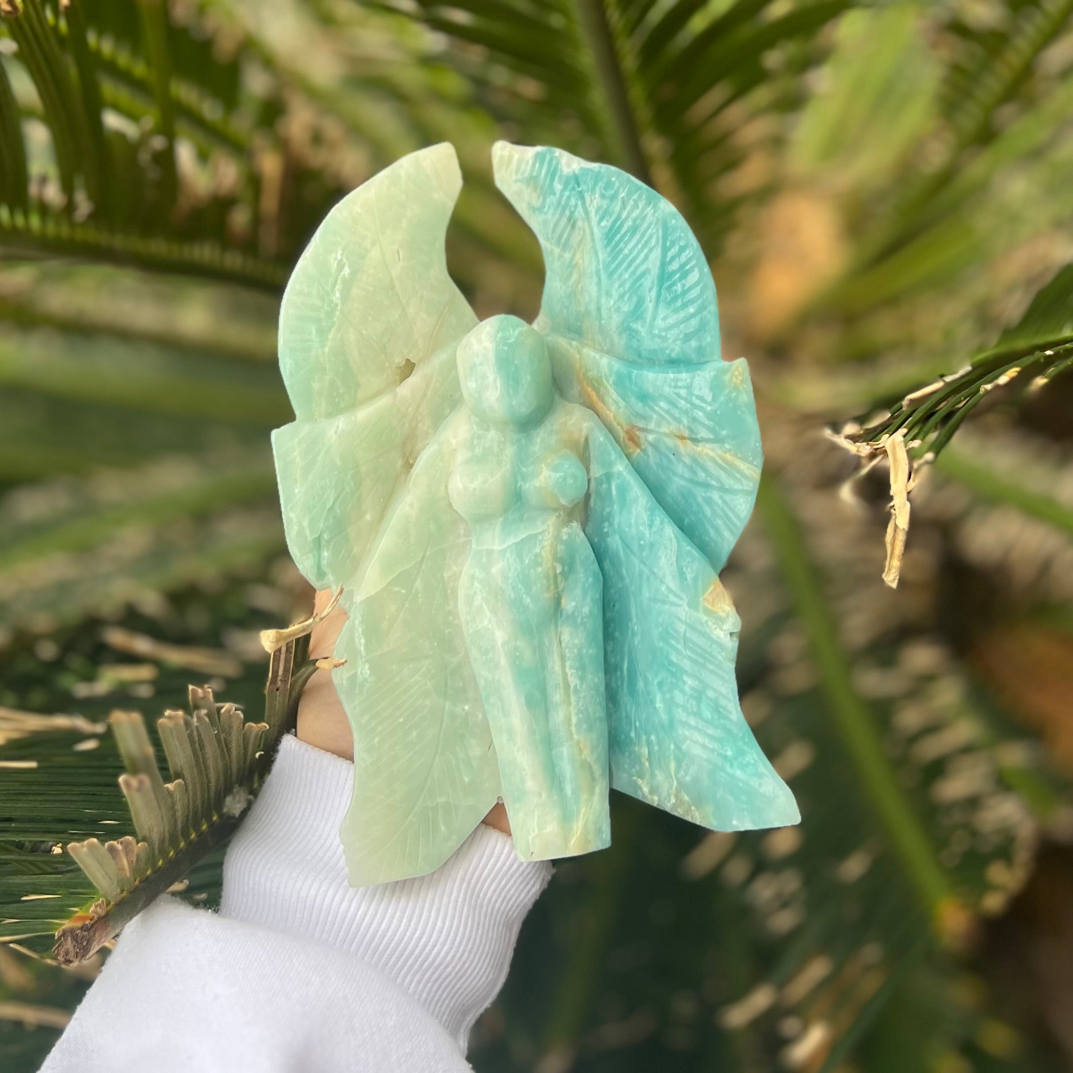 Aragonite Goddess Angel Carving