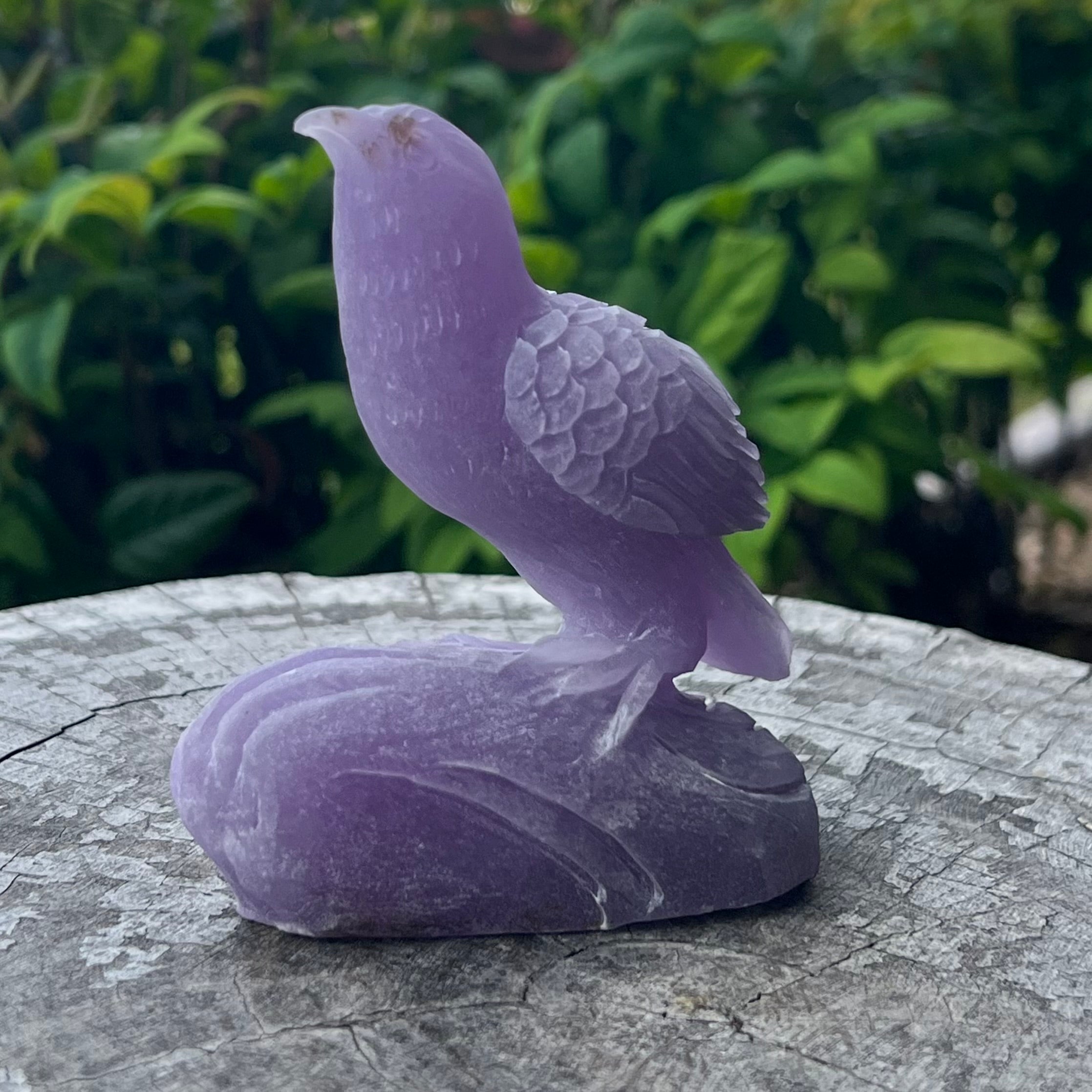 Lepidolite Song Bird Carving