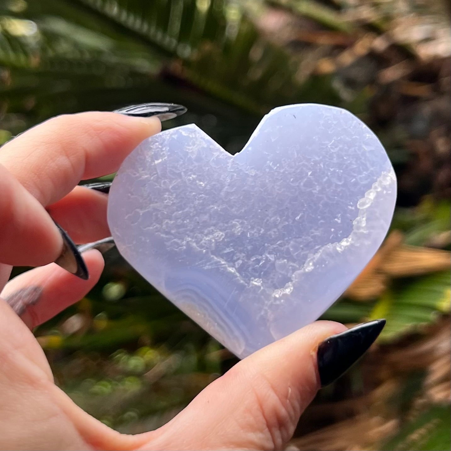 Blue Lace Agate Semi Raw ~ Heart
