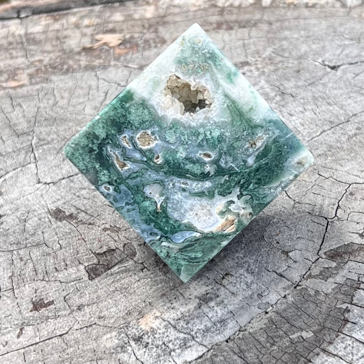 Moss Agate Cube