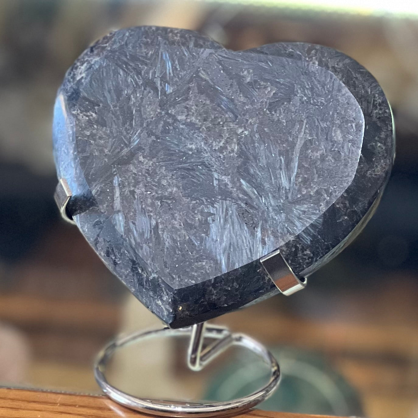 Large Astrophyllite Heart on Stand