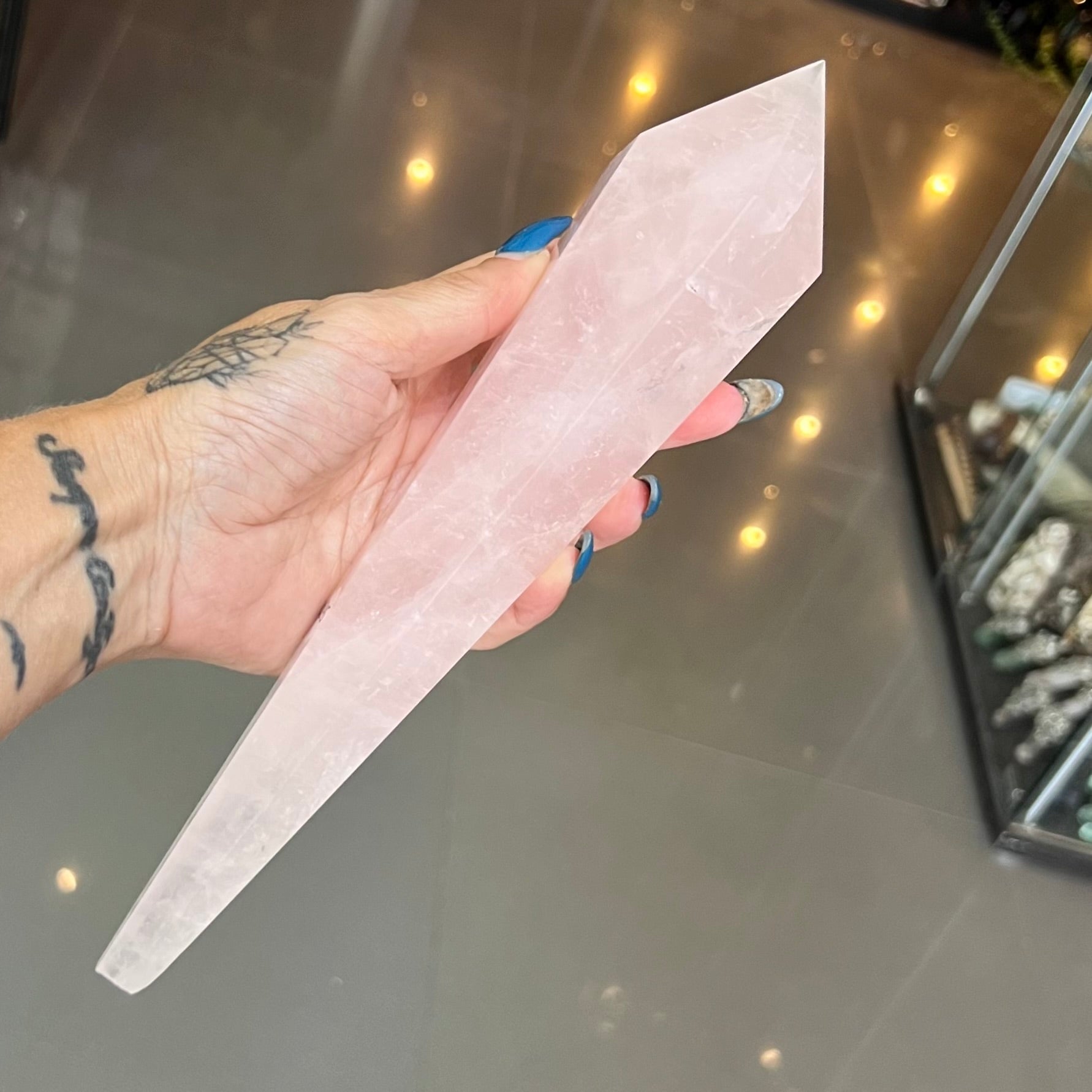 Rose Quartz Double Terminator Wand