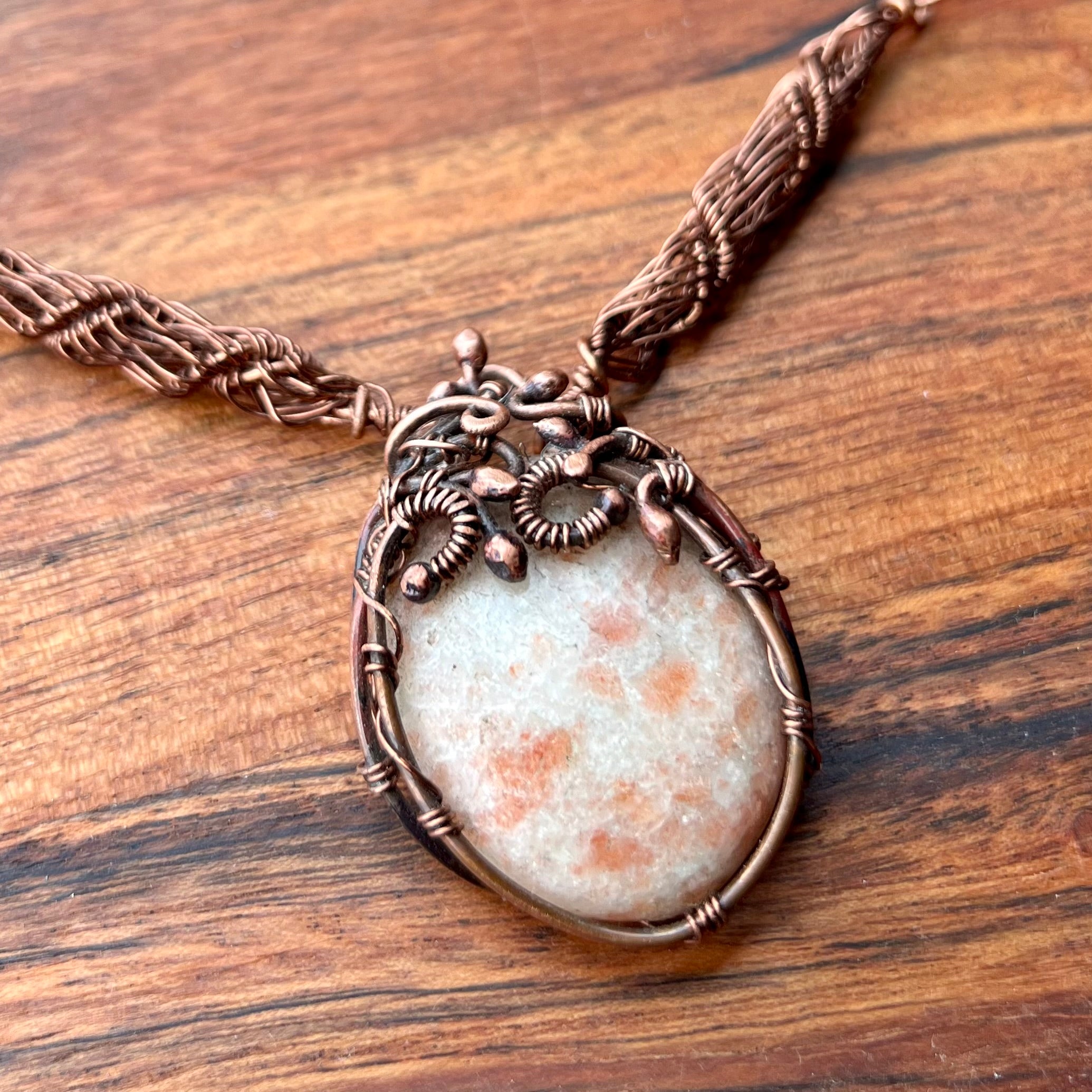 Muse Forged ~ Artesian Sunstone & Carnelian Necklace