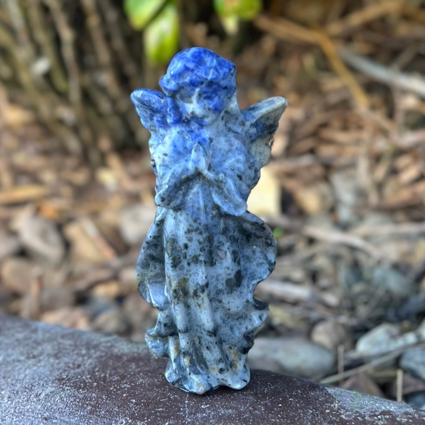 Memorial Angel ~ Cats Eye Pink Carving