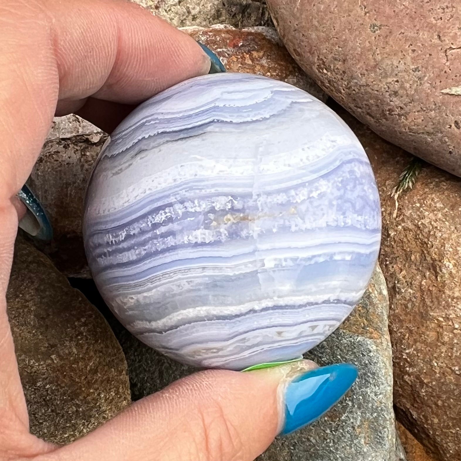 Blue Lace Agate Sphere ~ Specialty Crystal