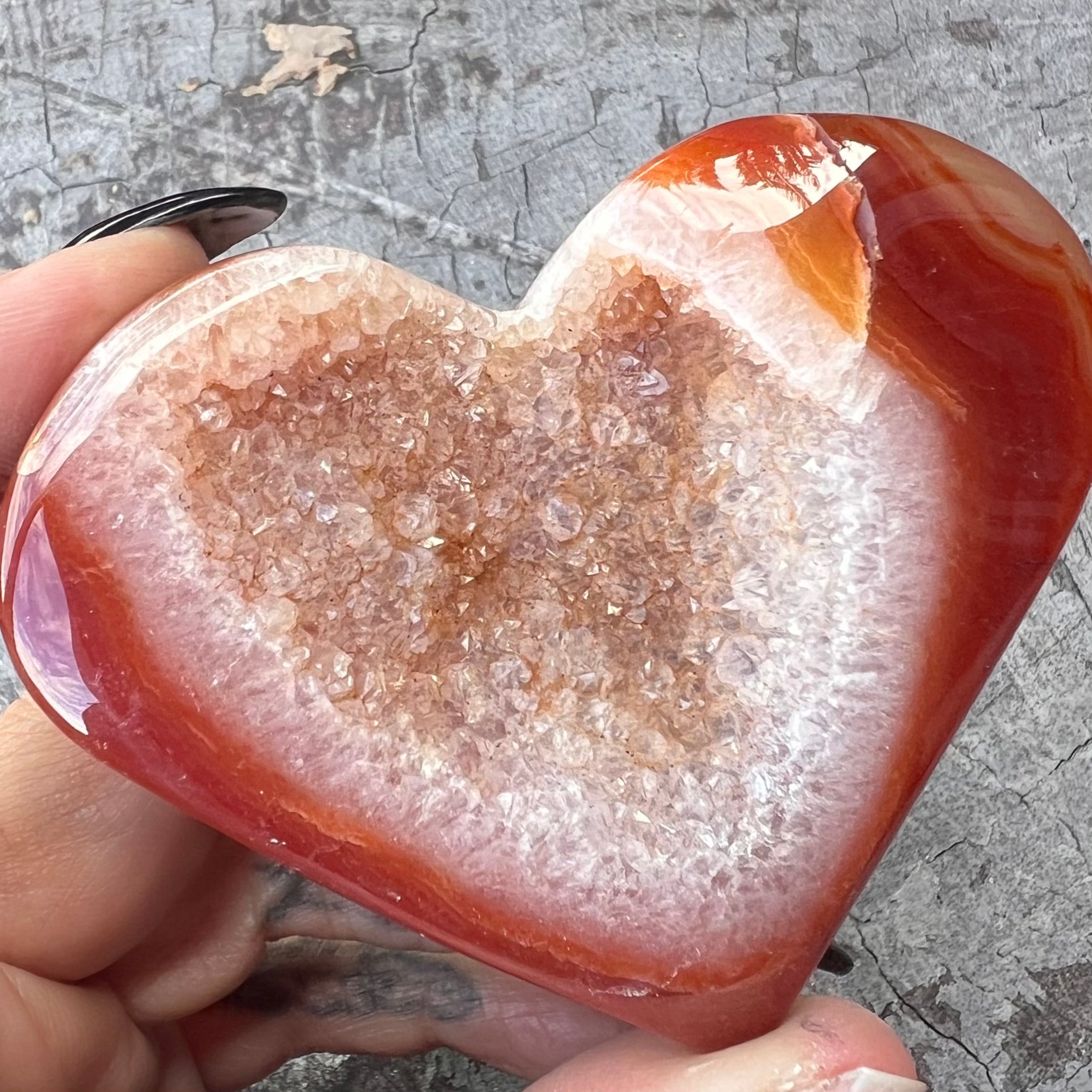 Carnelian Geode Heart ~ 11