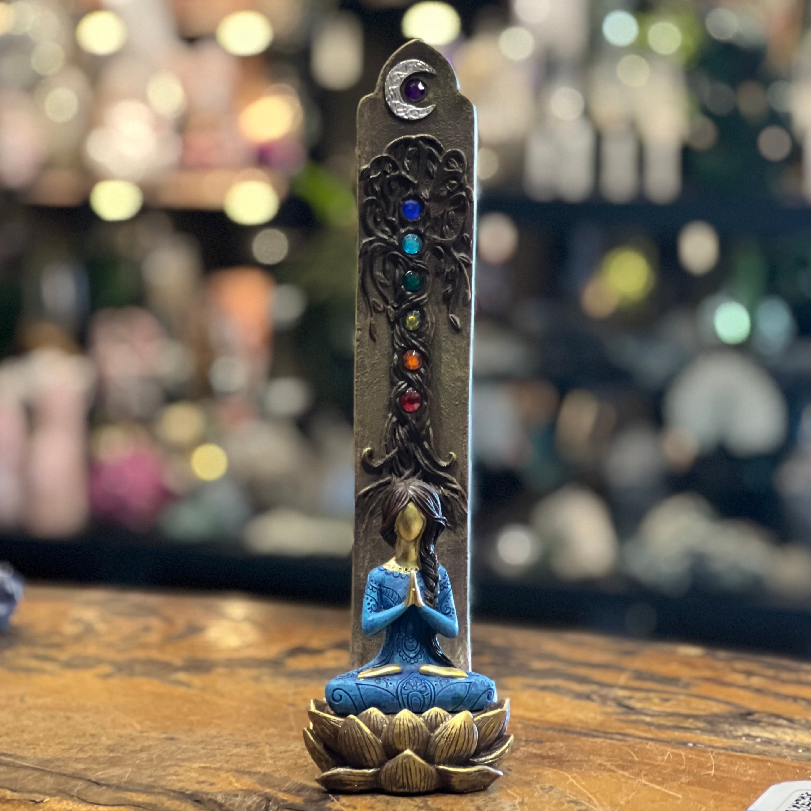 Chakra Meditation Incense Burner ~ Blue