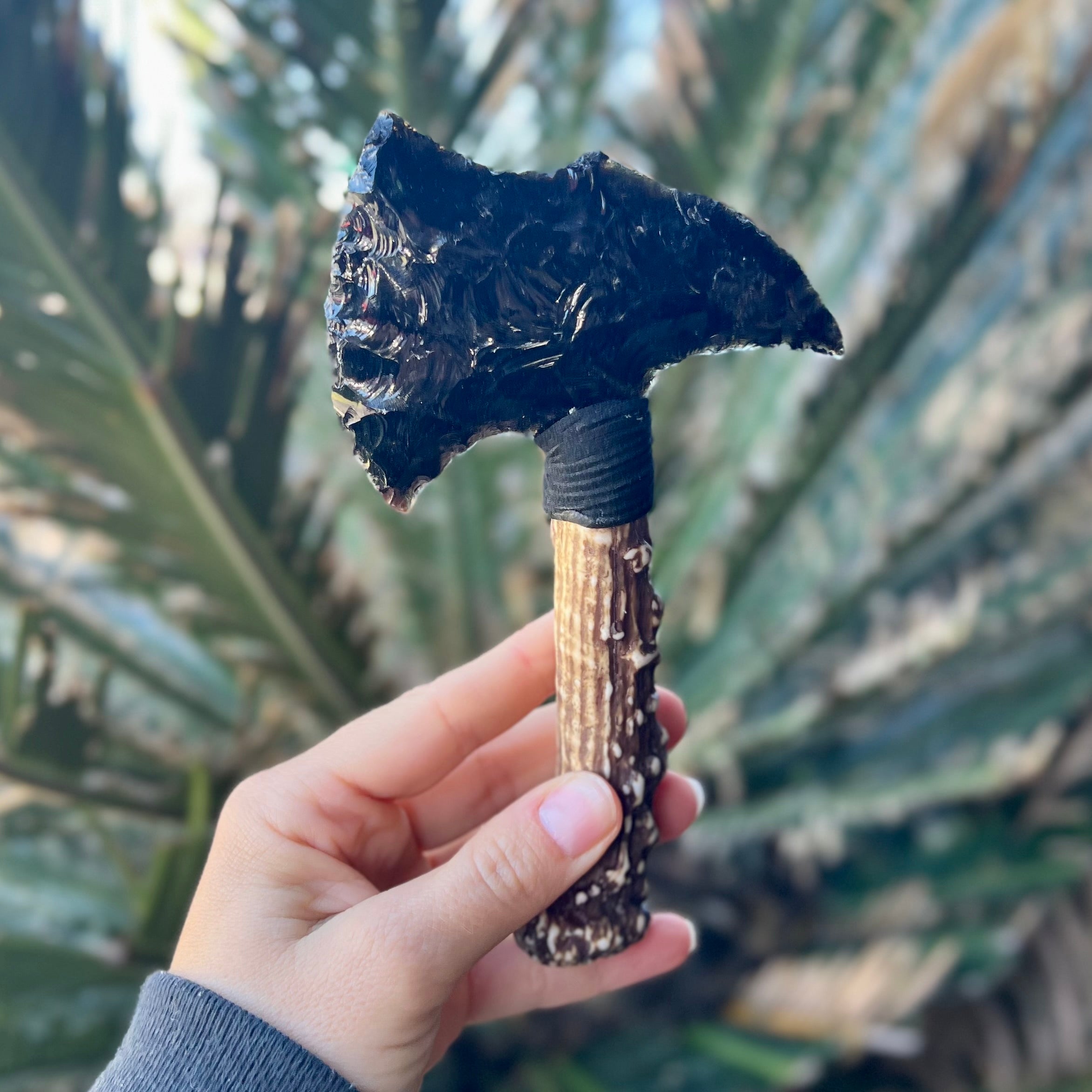 Black Obsidian Axe Carving ~ 2