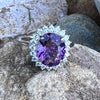 Amethyst & White Topaz Sterling Silver Ring ~ 10