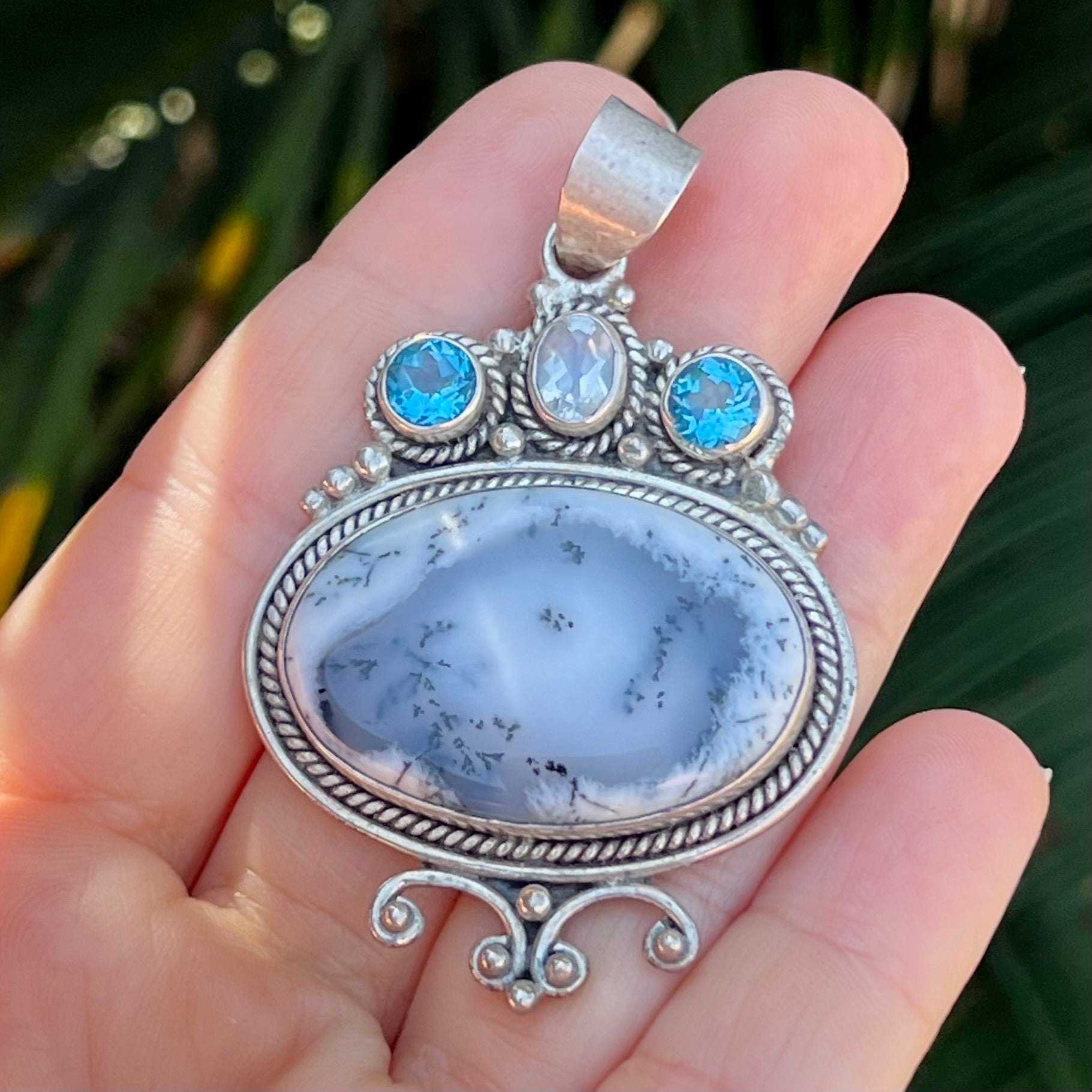 Dendrite Opal ~ Sterling Silver Pendant
