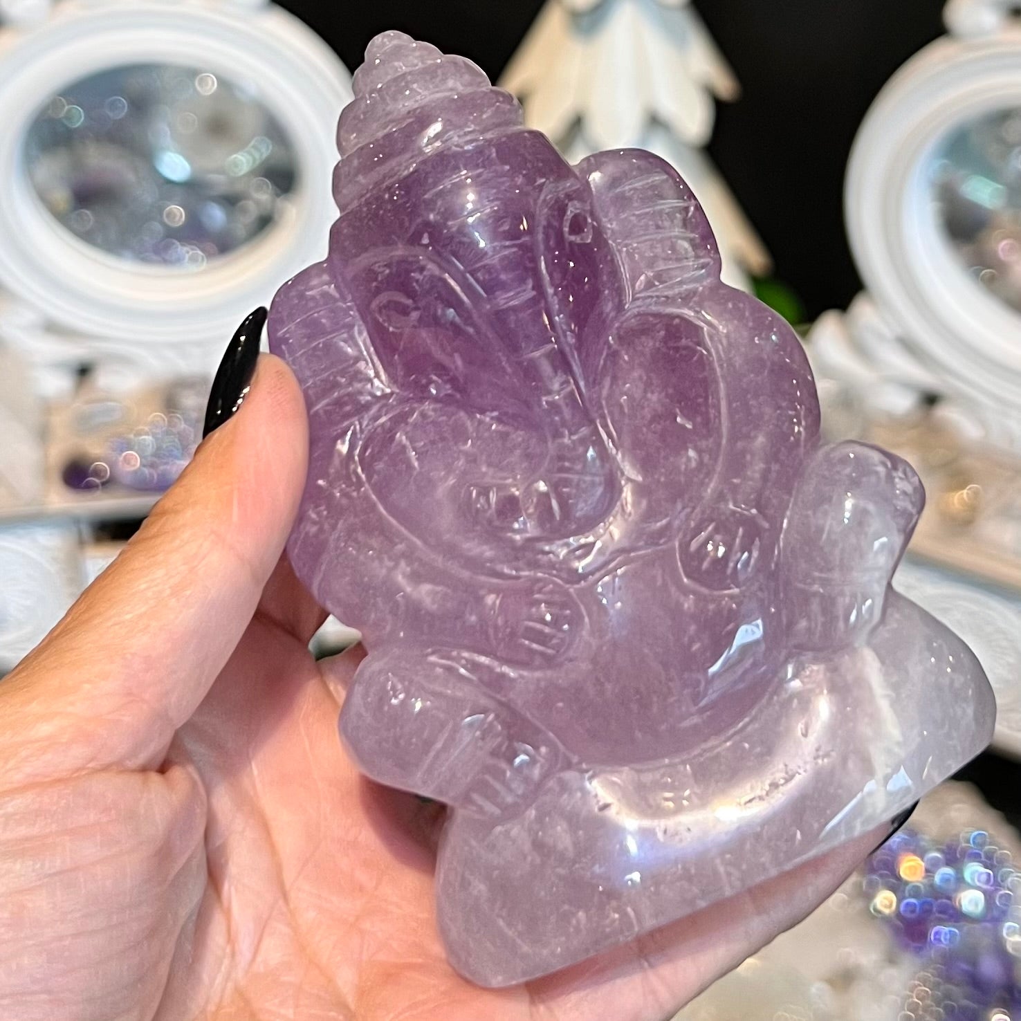 Amethyst Ganesh Carving