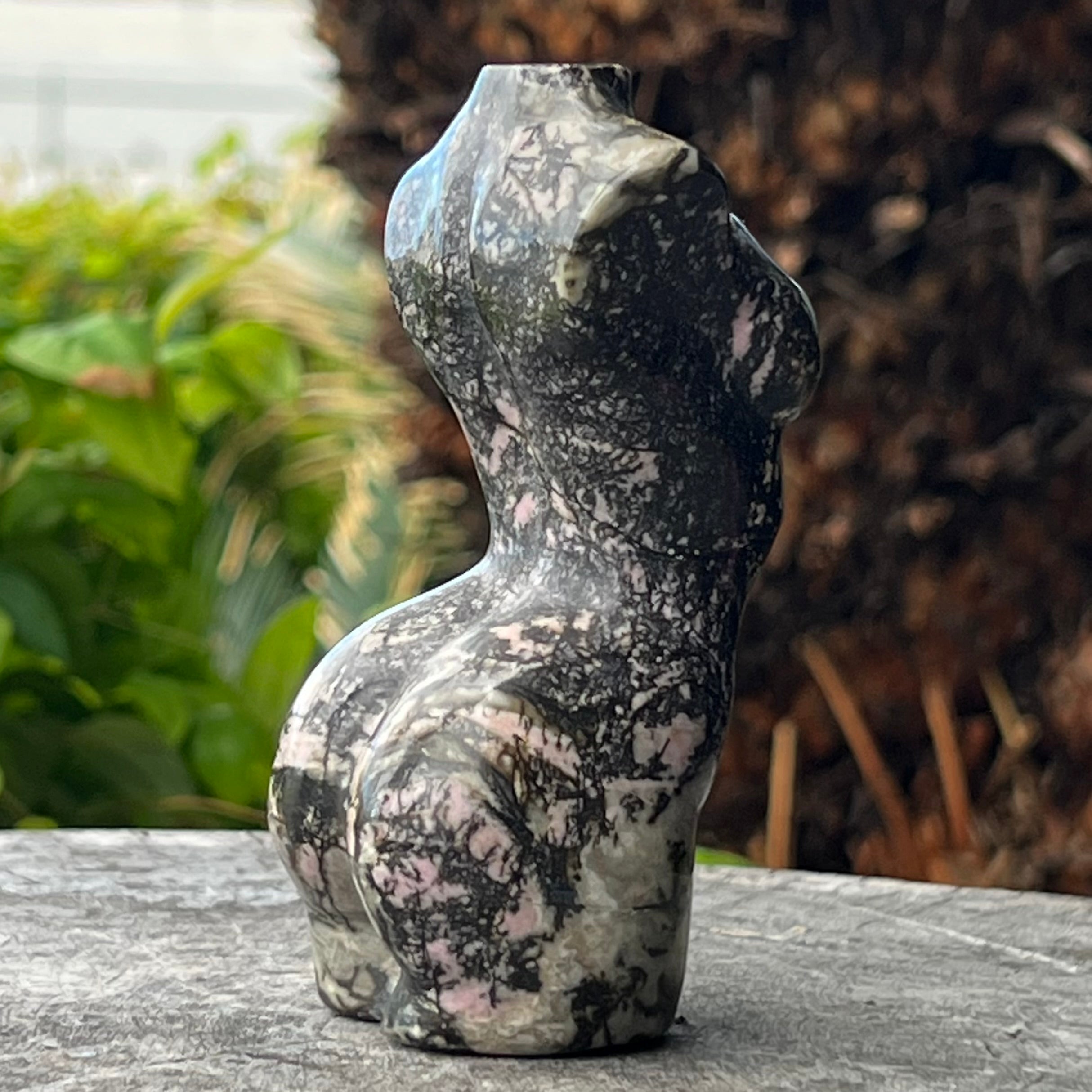 Rhodonite Lady Body Carving