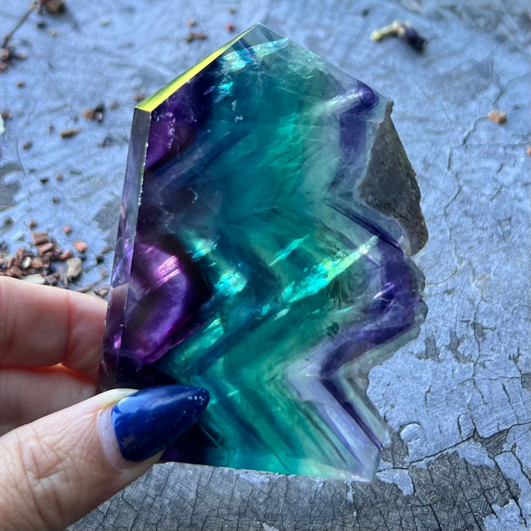 Rainbow Fluorite Semi Raw Generator Tower (5)