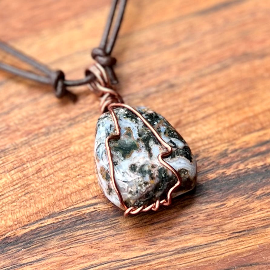 Muse Forged ~ Artesian Moss Agate Necklace