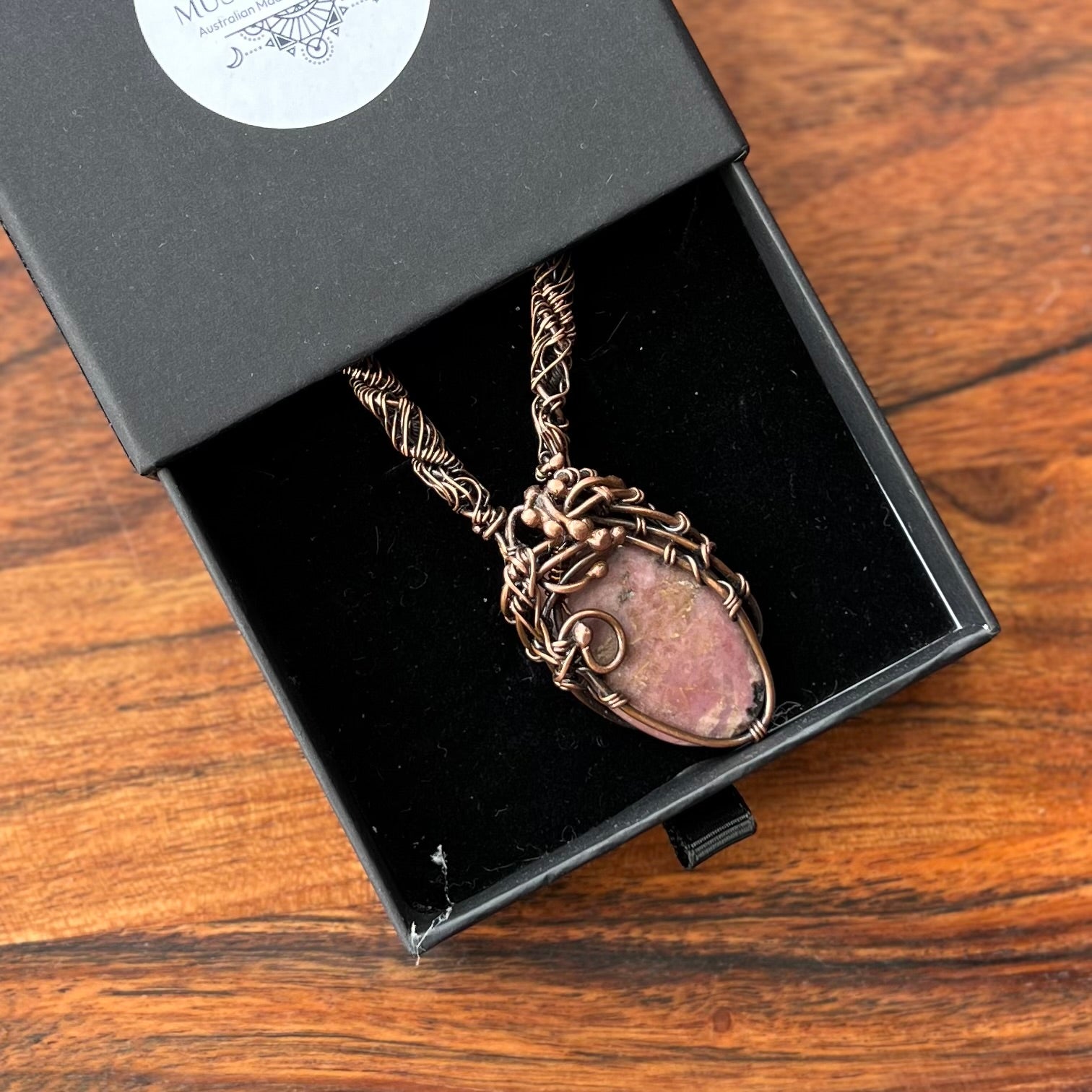 Muse Forged ~ Artesian Rhodonite & Rose Quartz Necklace