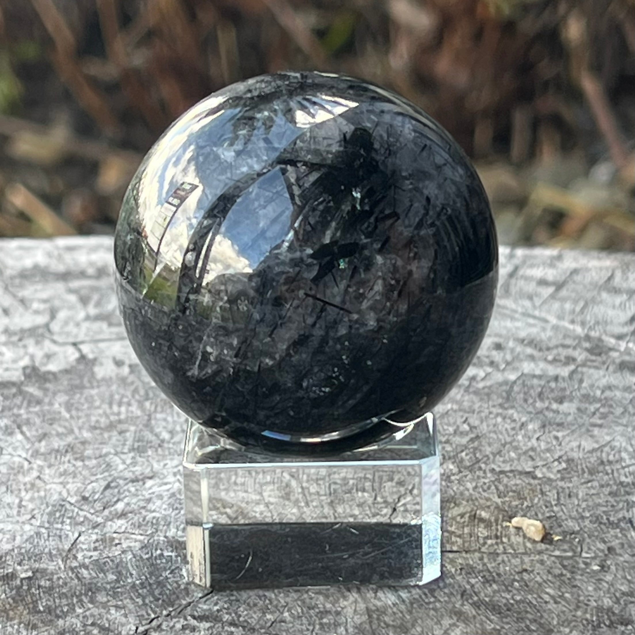 Black Tourmaline in Quartz Sphere