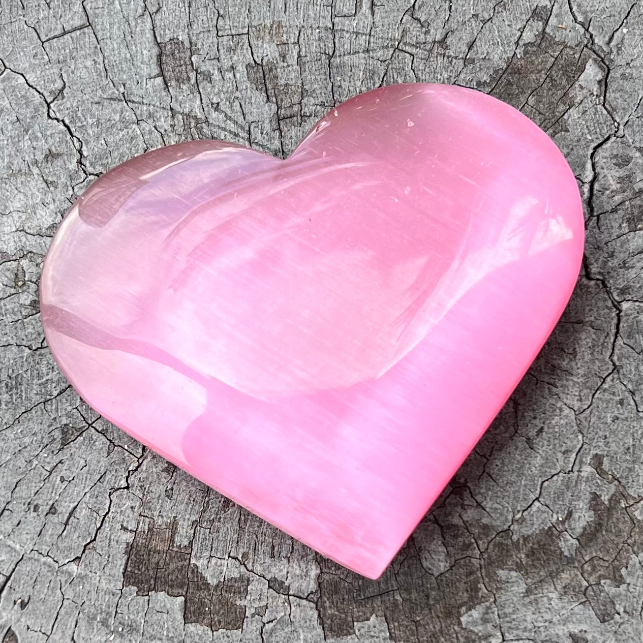 Pink Cats Eye Heart