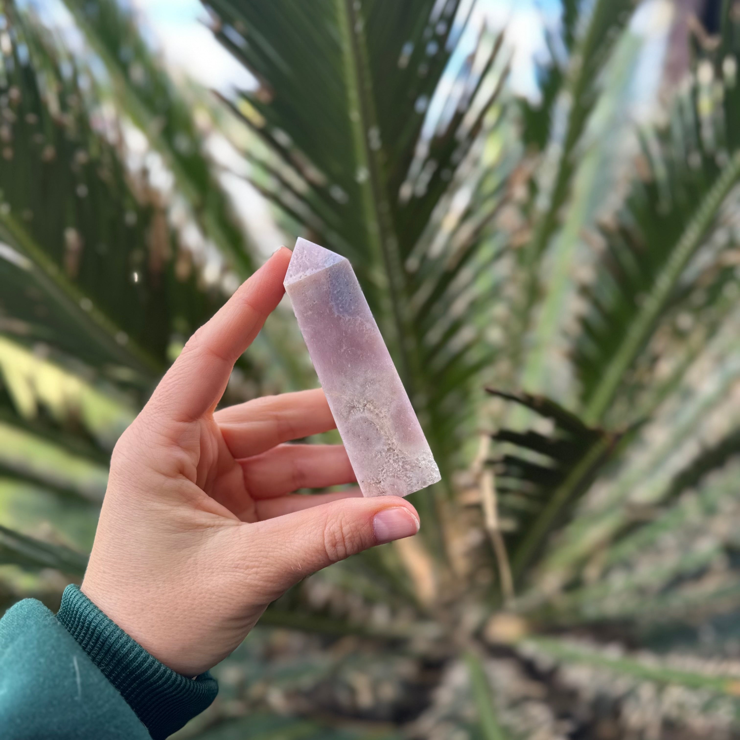 Pink Amethyst and Flower Agate Tower