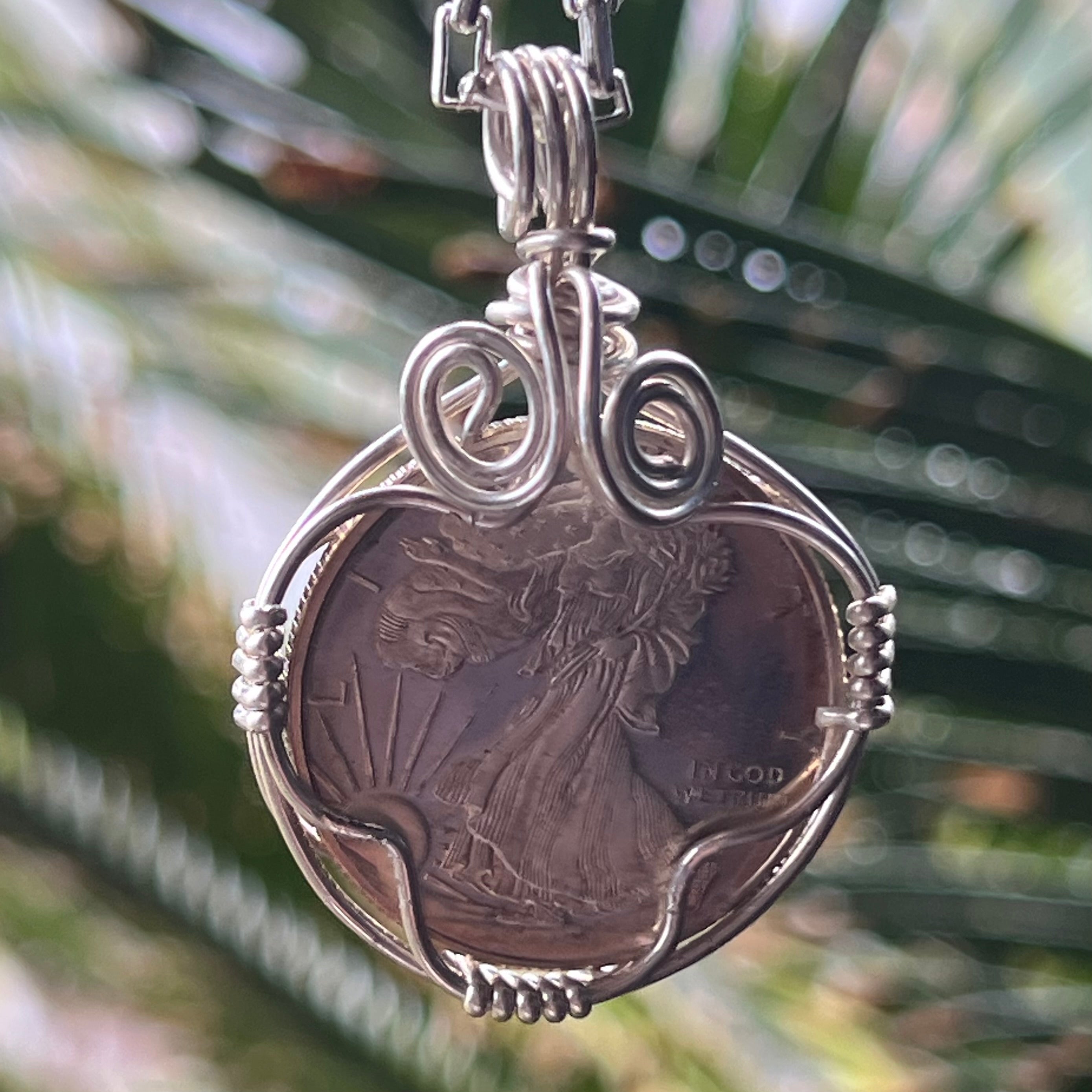 Sterling Silver Wrapped Coin ~ Handmade