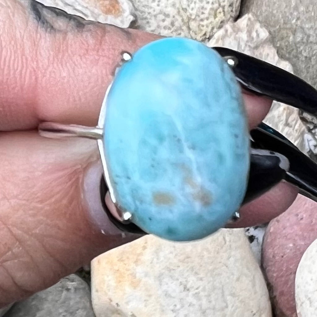 Larimar ~ Sterling Silver Ring ~ Size 6