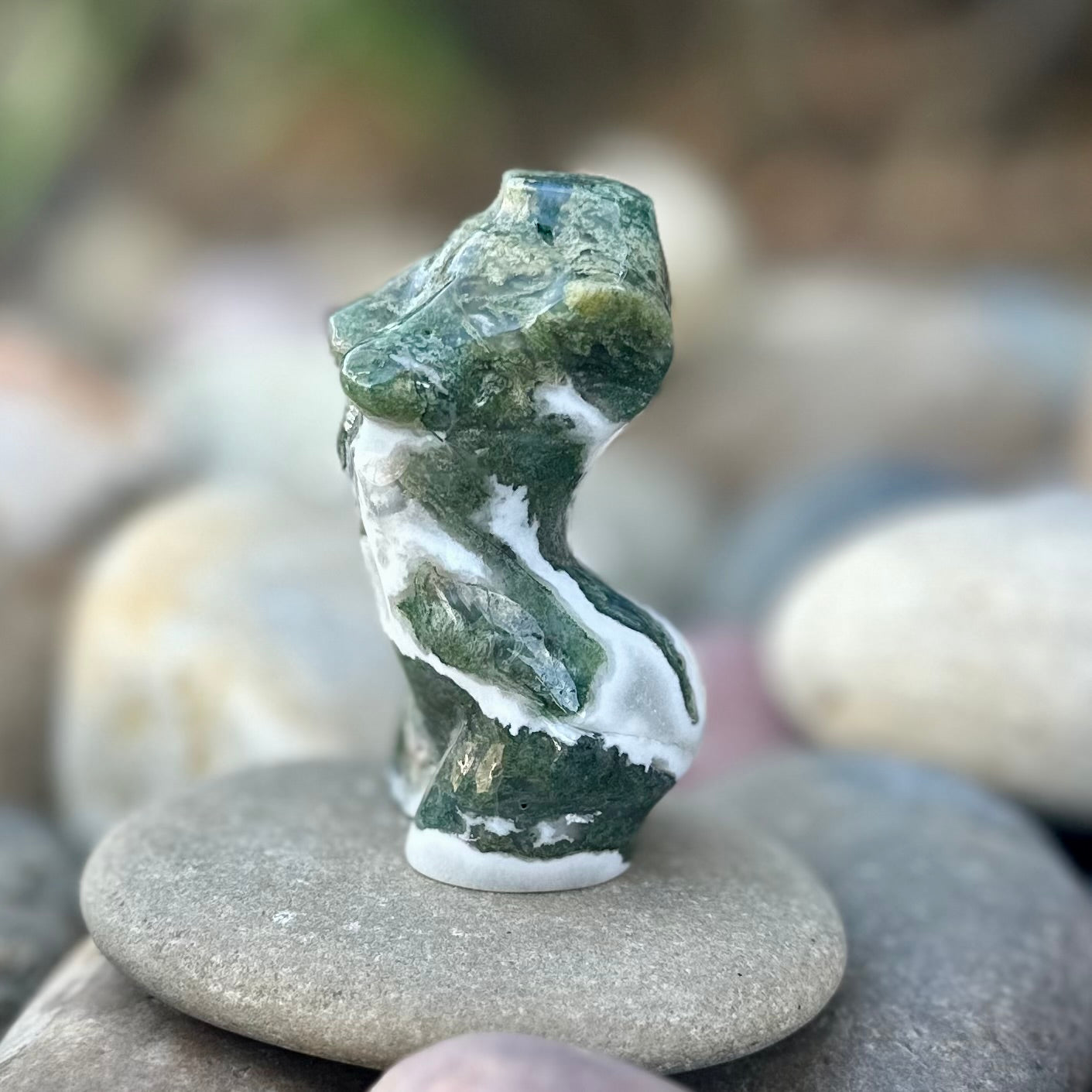 Moss Agate Goddess ~ Mini Lady Body (1)