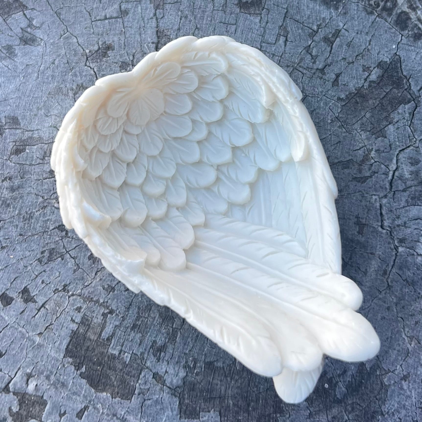 Angel Wing Trinket Bowl ~ White
