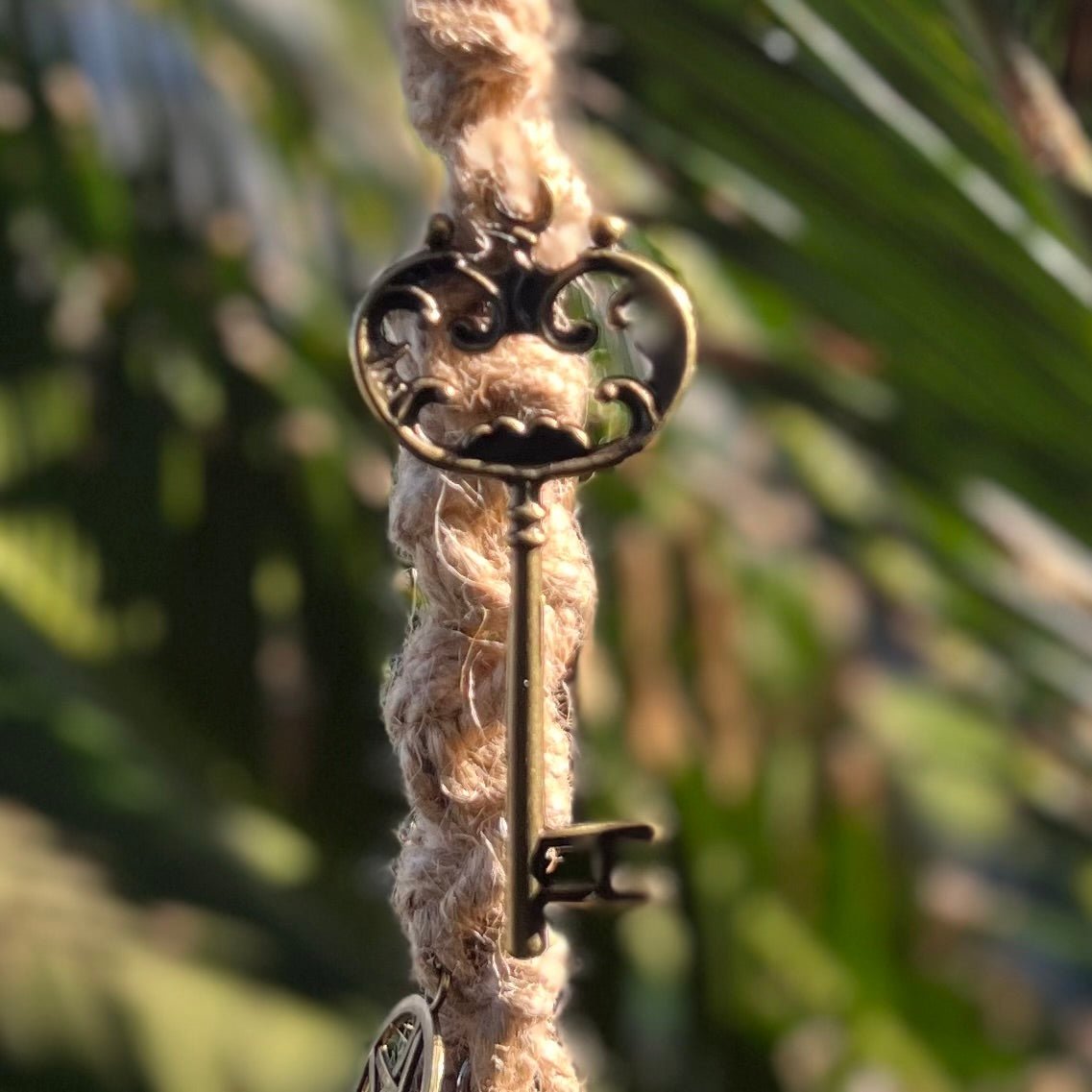 Witches Protection Bells ~ Moon and Key Hanger