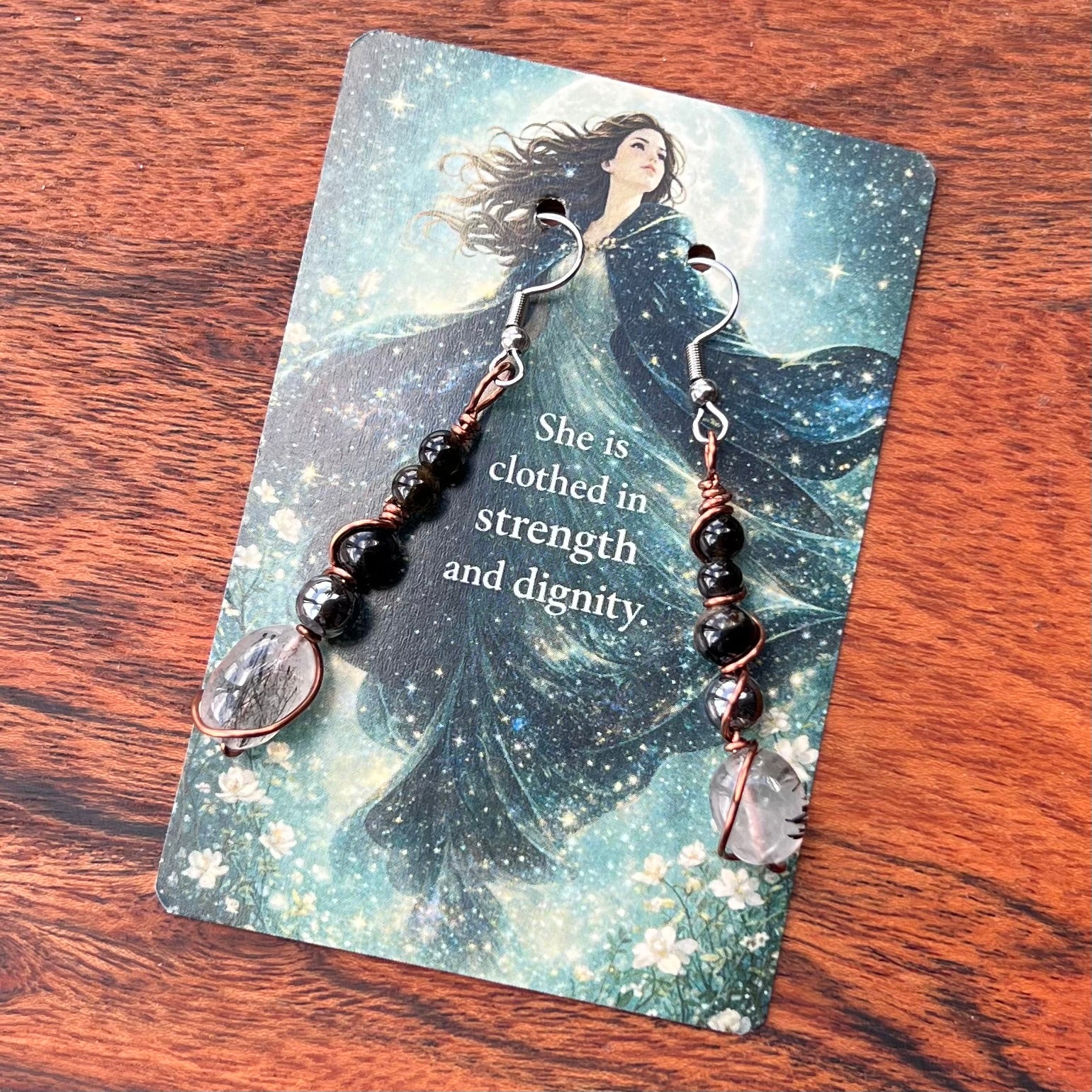 Muse Forged ~ Artesian Black Tourmaline Earrings