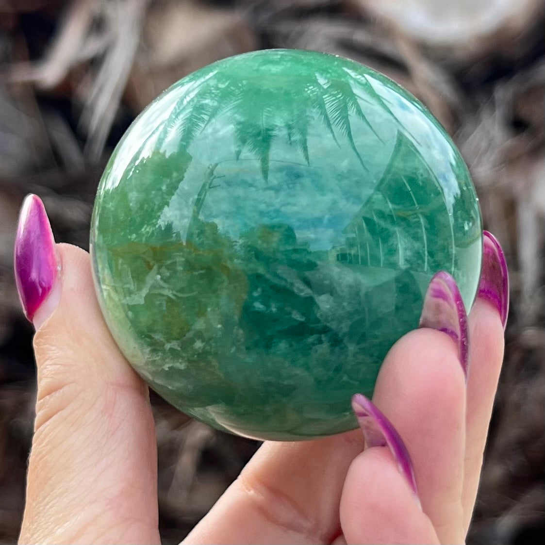 Inner Balance Green Fluorite Sphere