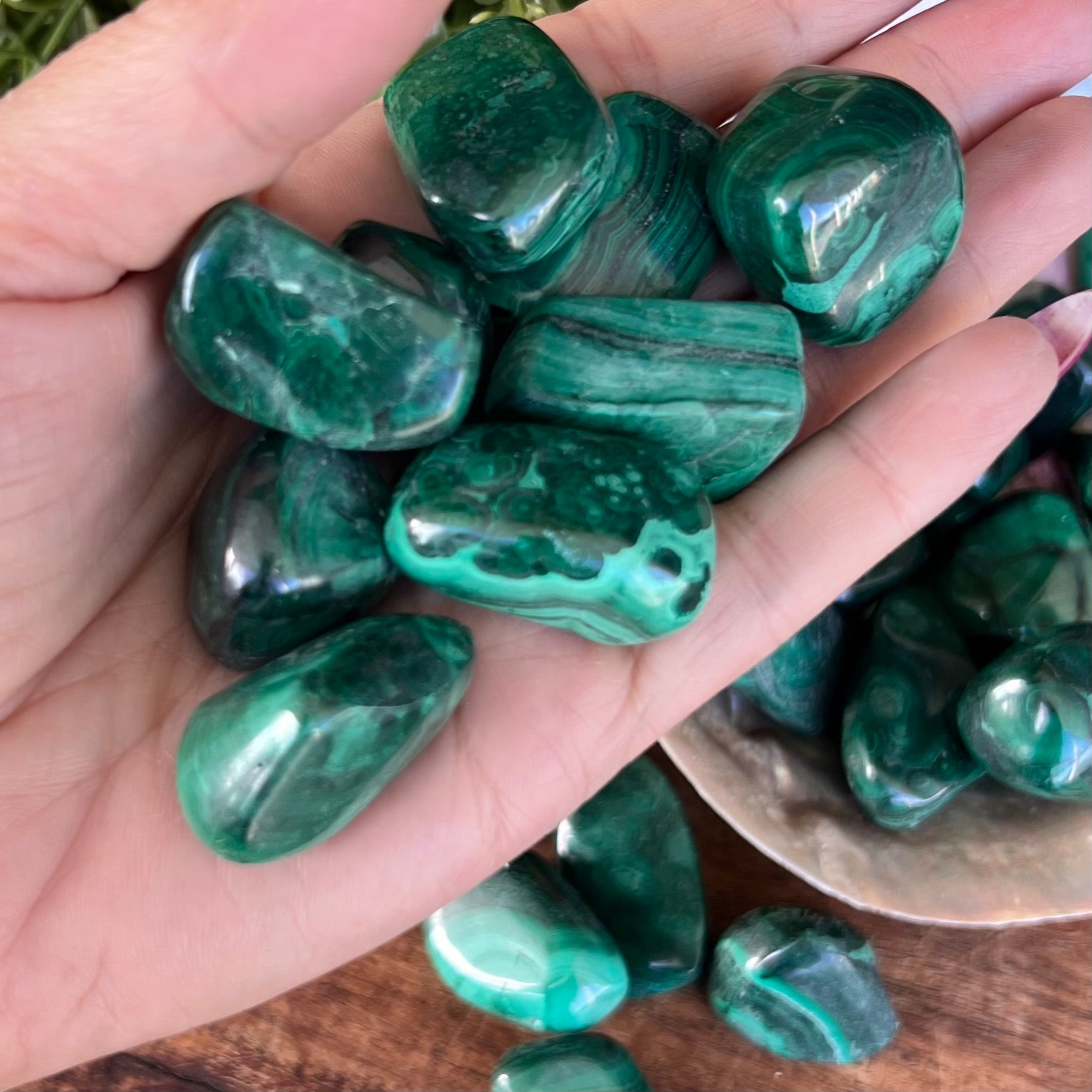 Malachite Tumble Stone ~ Medium