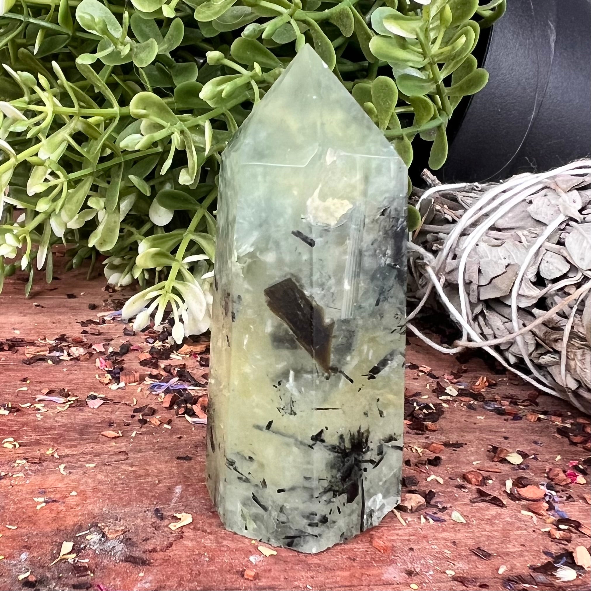 Prehnite Geode Tower