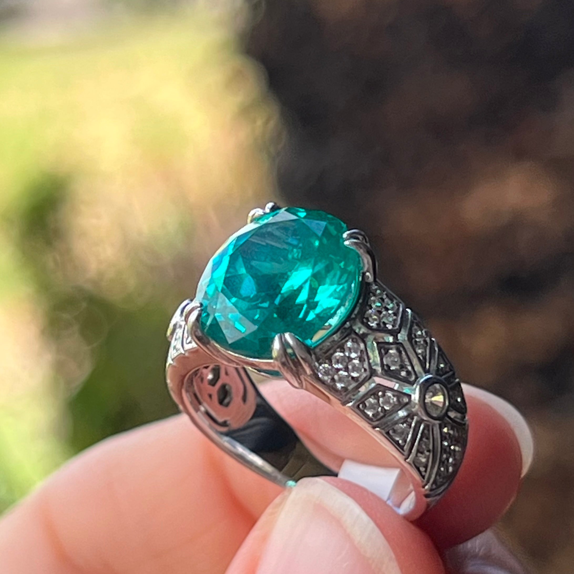 Moissonite ~ Sterling Silver Ring ~ Size 7