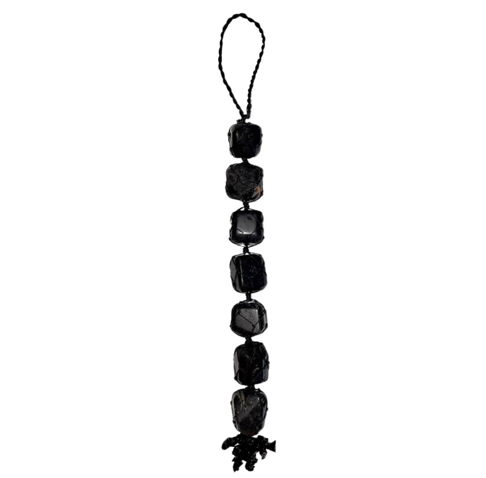 Black Tourmaline Protection Macrame Hanger