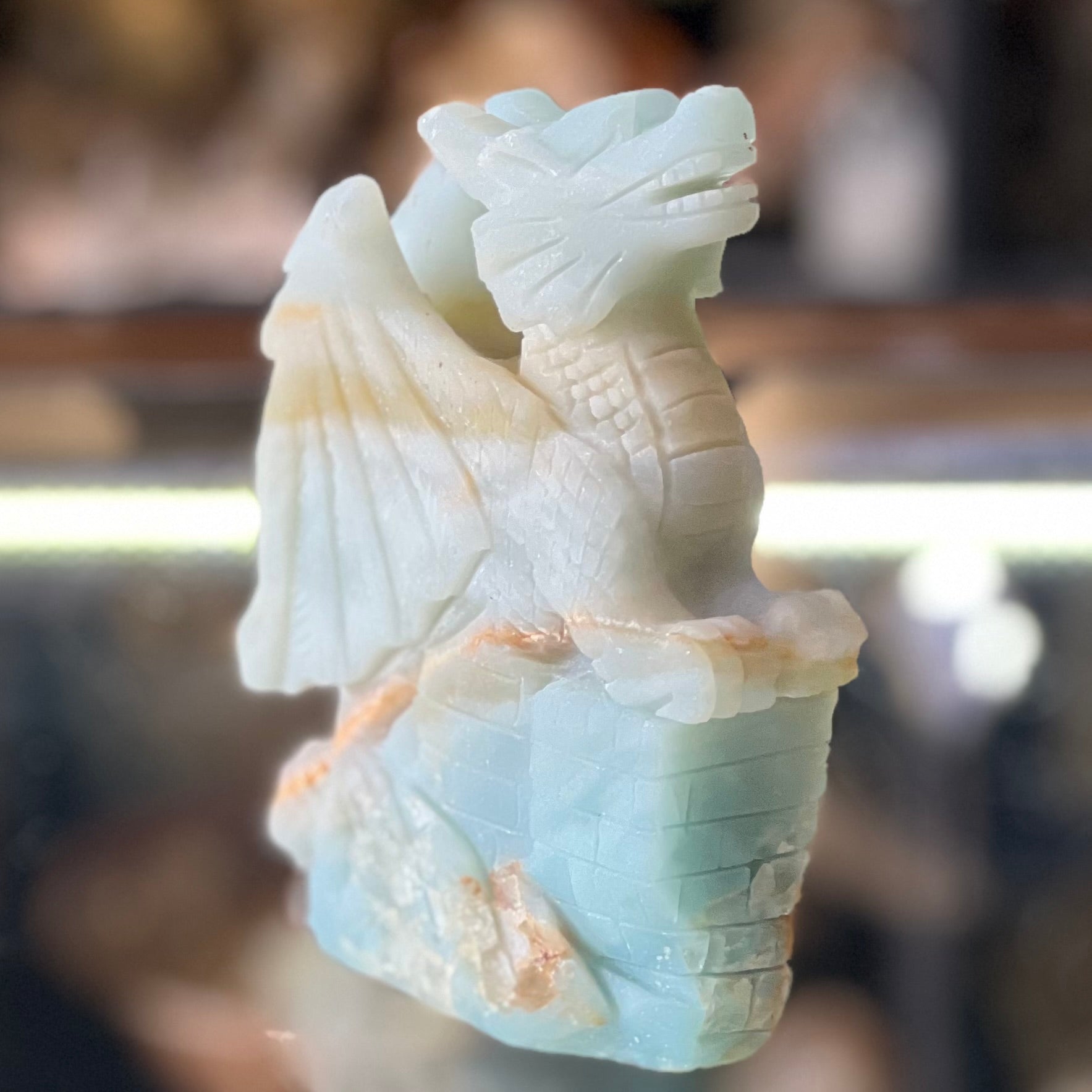 Caribbean Calcite Dragon Carving