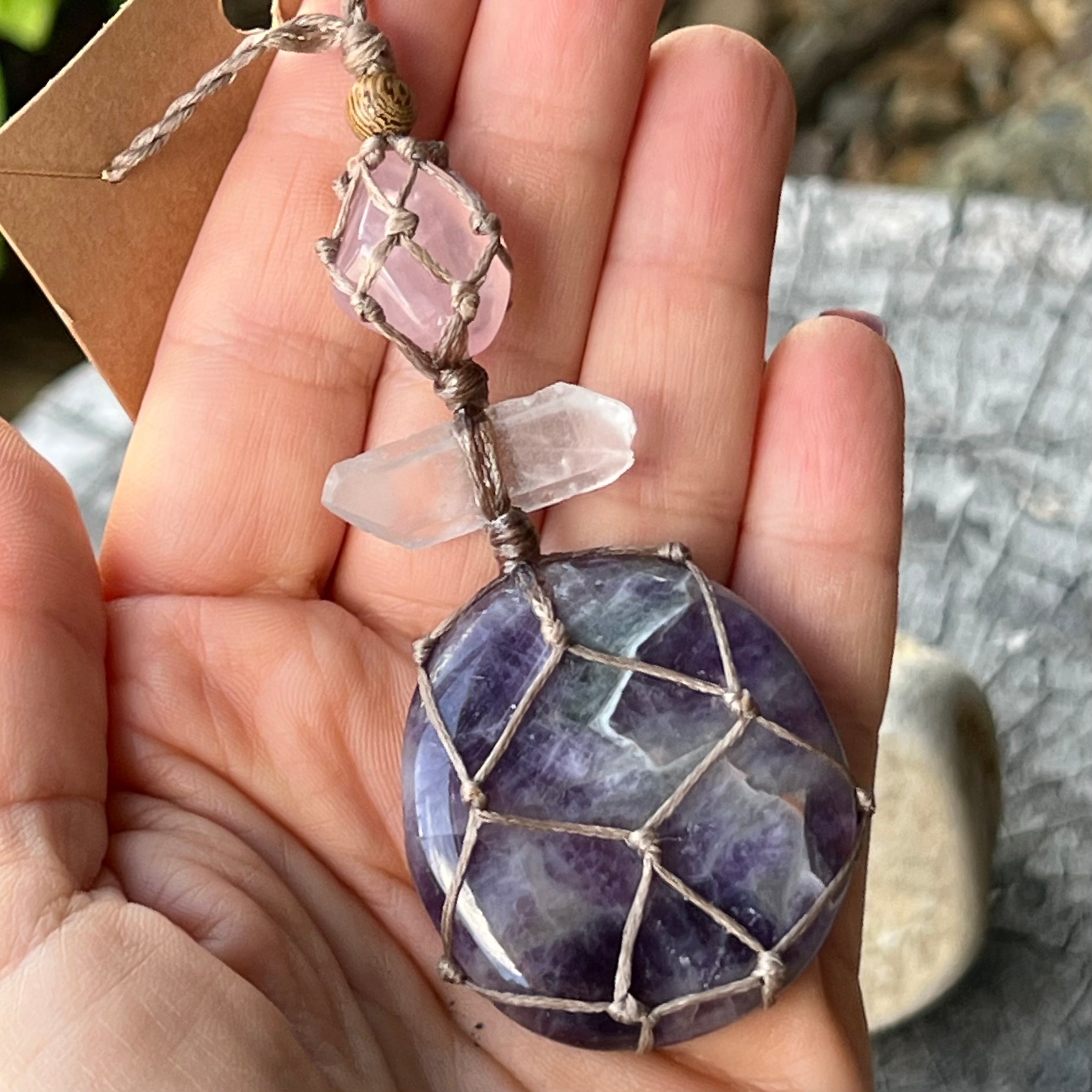 Muse Medicine ~ Rose Quartz, Lumerian & Chevron Amethyst ~ Equilibrium Talisman