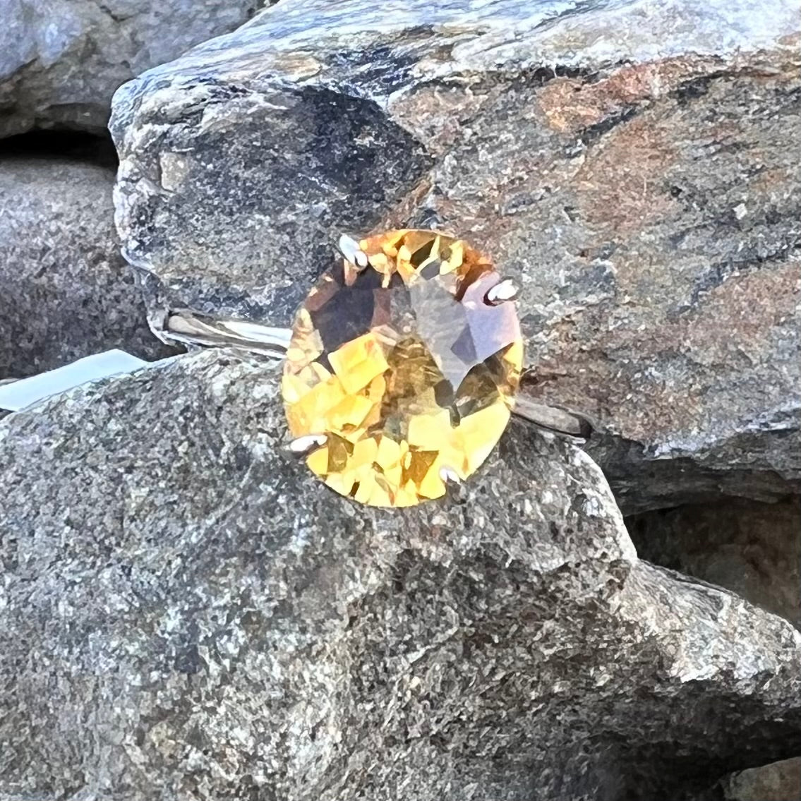 Citrine Sterling Silver Ring ~ 6.5