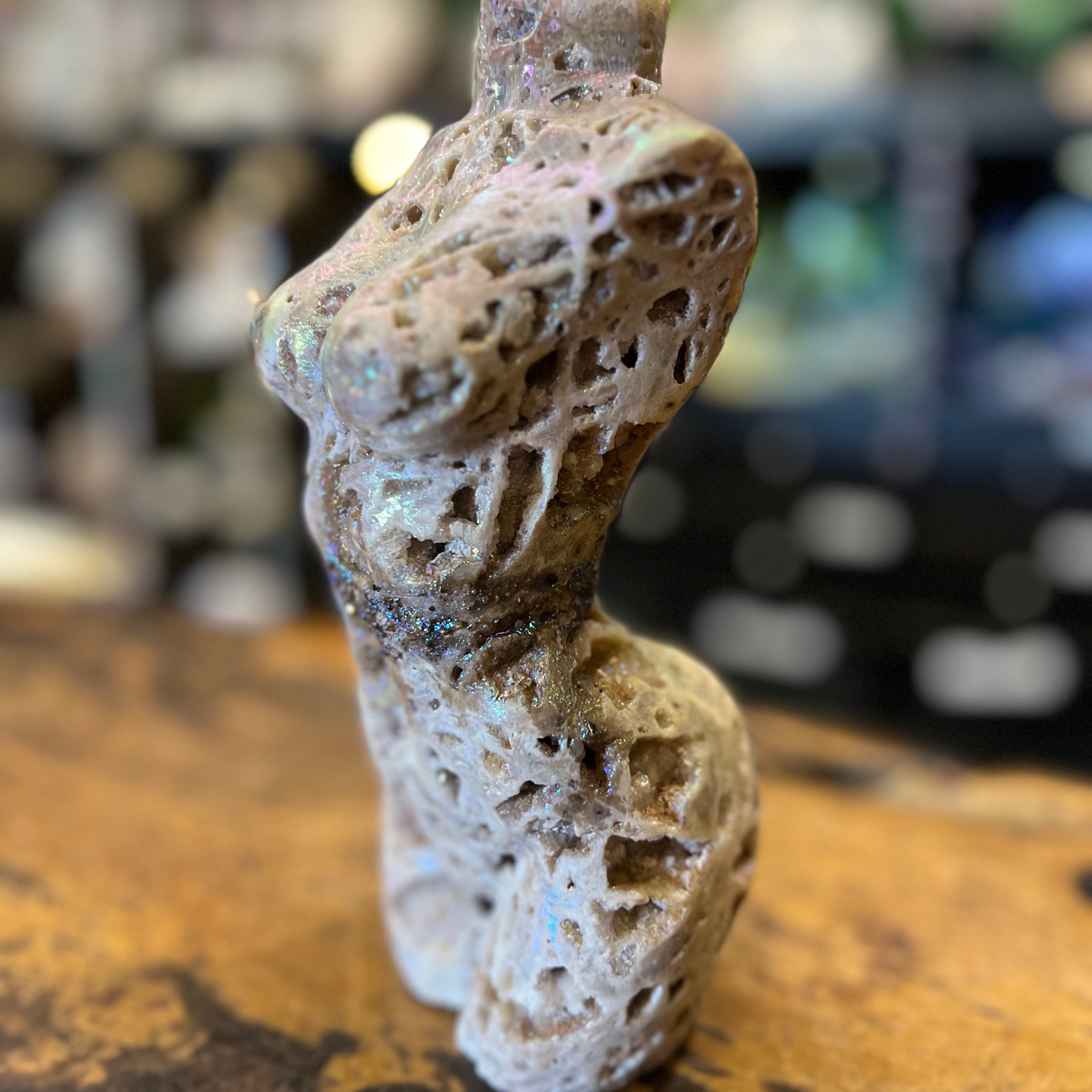 Booty Licious Electroplated Sphalarite Lady Body Carving