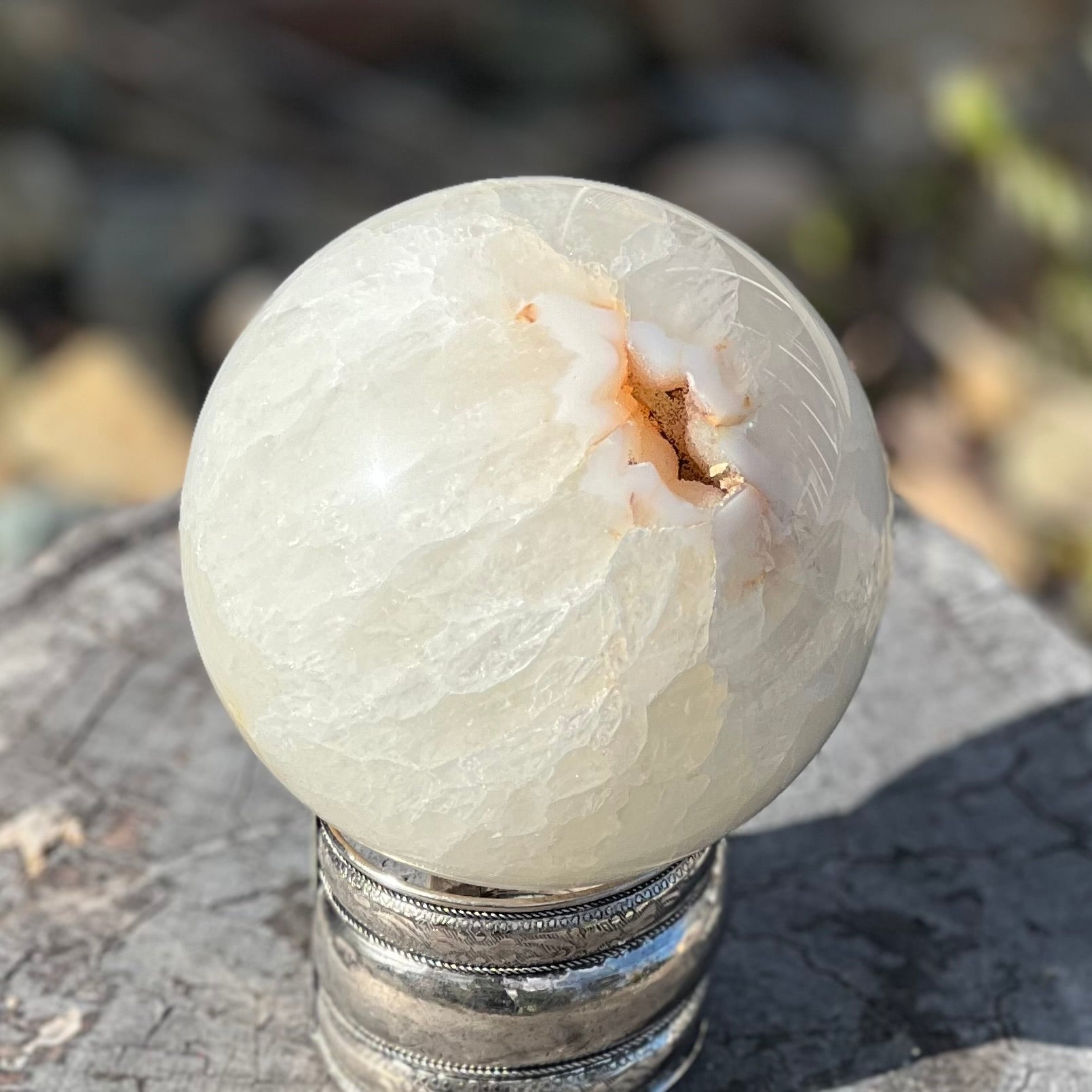 Inner Harmony ~ Flower Agate Sphere