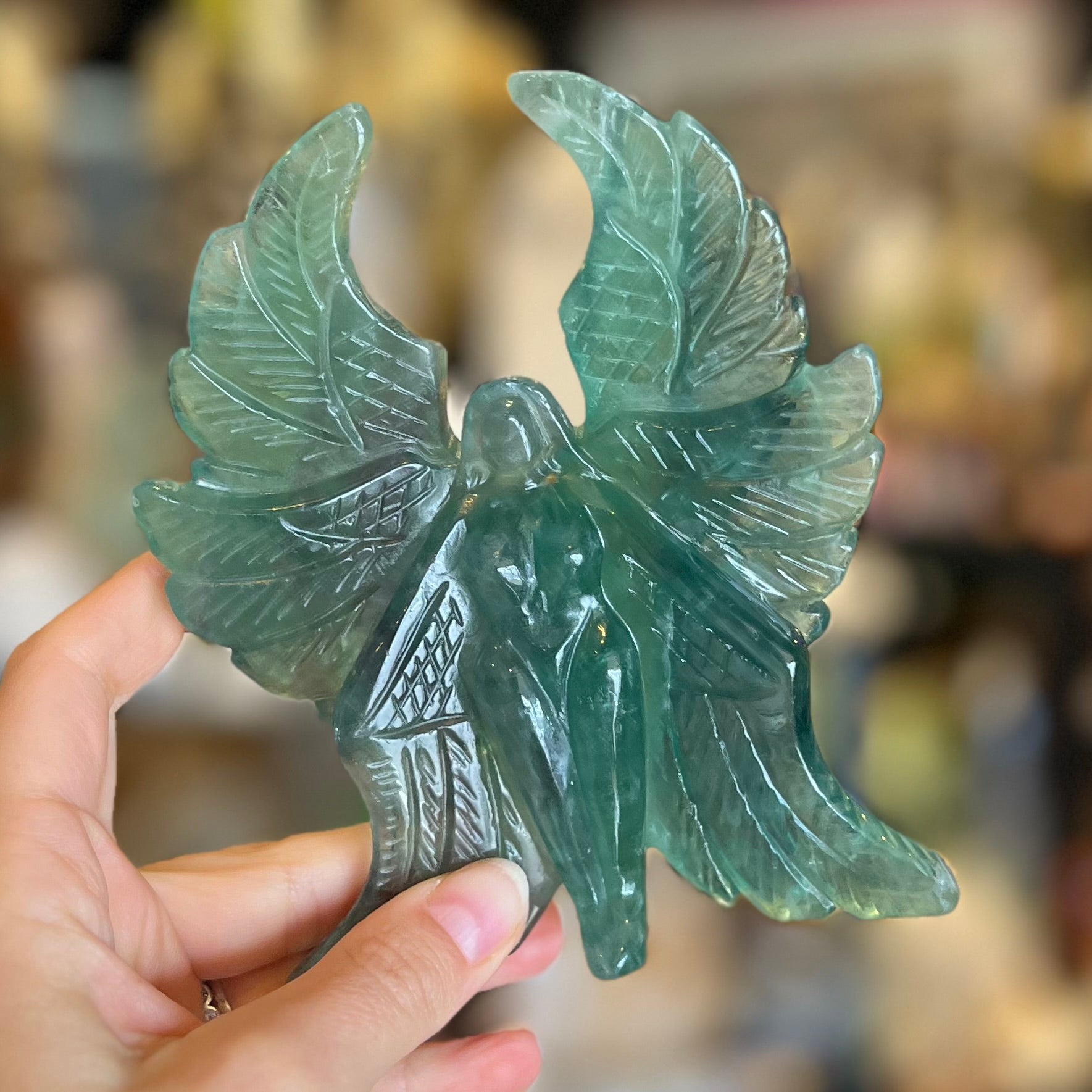 Green Fluorite Goddess of Compassion Carving (3)