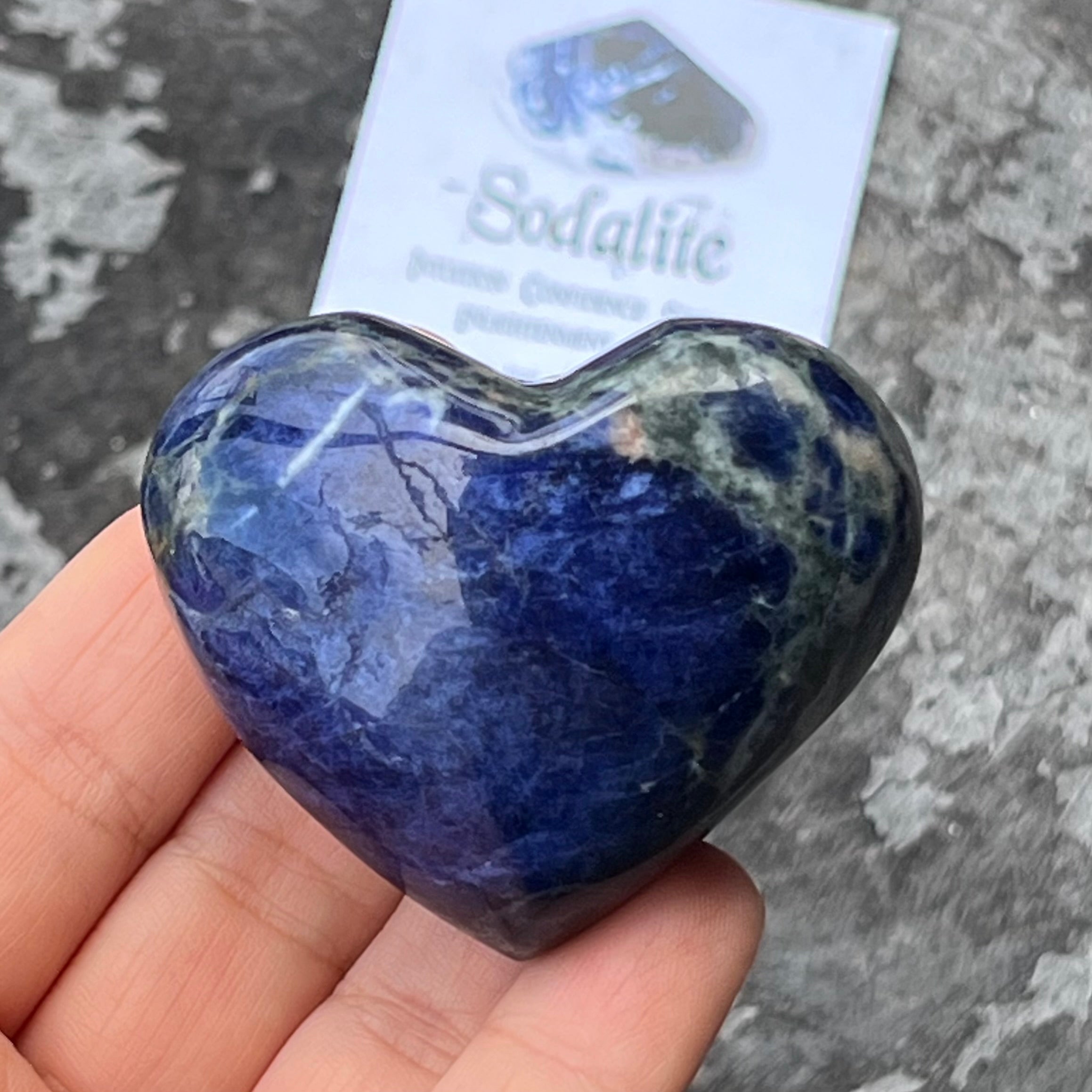 Sodalite Heart Carving