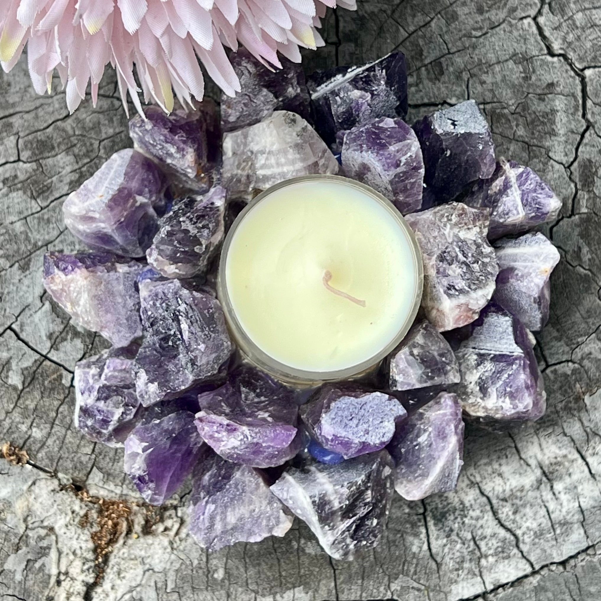 Amethyst Tea Light Candle Holder