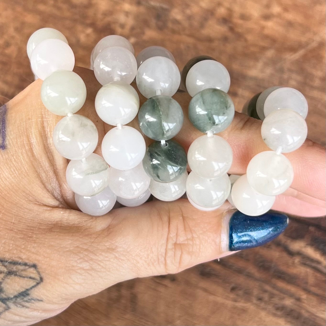 New Jade Beaded Bracelet ~ Large Fit