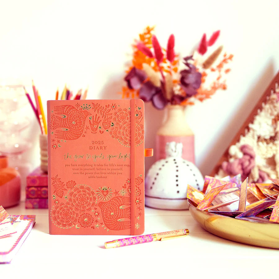 Intrinsic 2025 Diary Planner | The Year to Ignite Your Light - Peach Orange