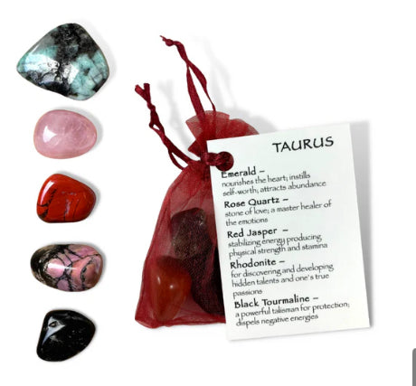 Taurus Zodiac Tumble Stone Bag