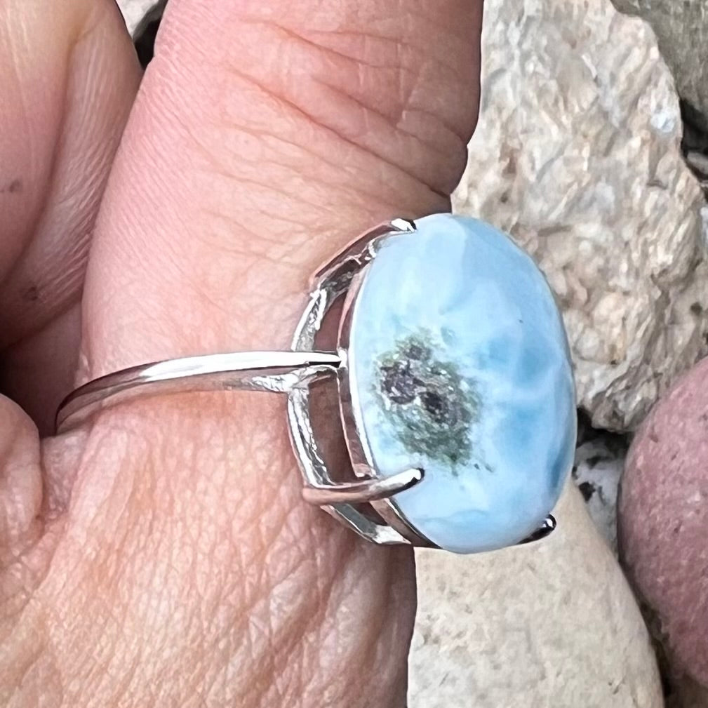 Larimar ~ Sterling Silver Ring ~ Size 9