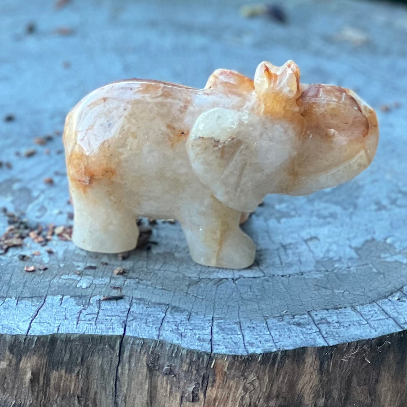 Golden Healer Elephant Carving
