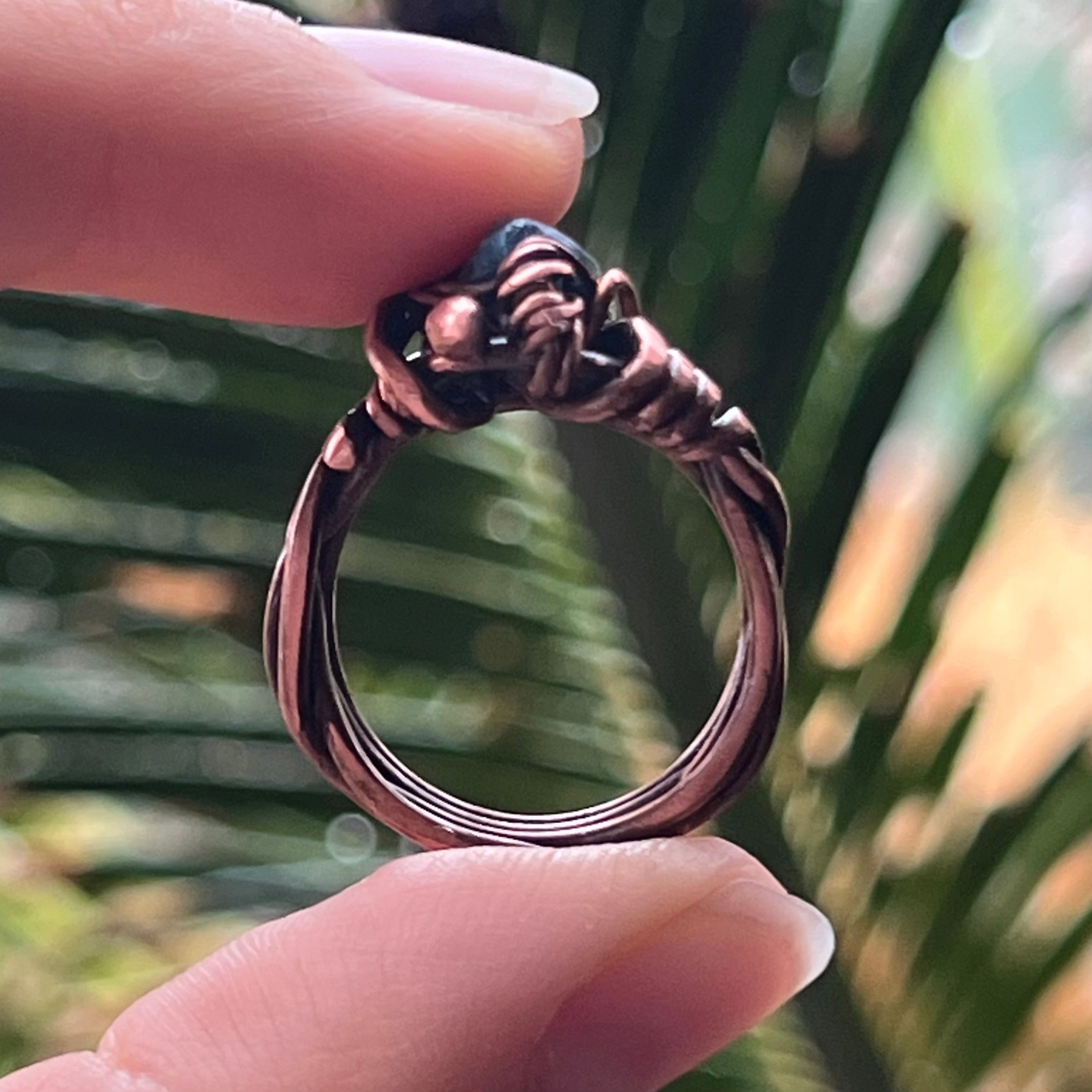 Muse Forged ~ Artesian Blue Apatite Ring ~ Size 6.5