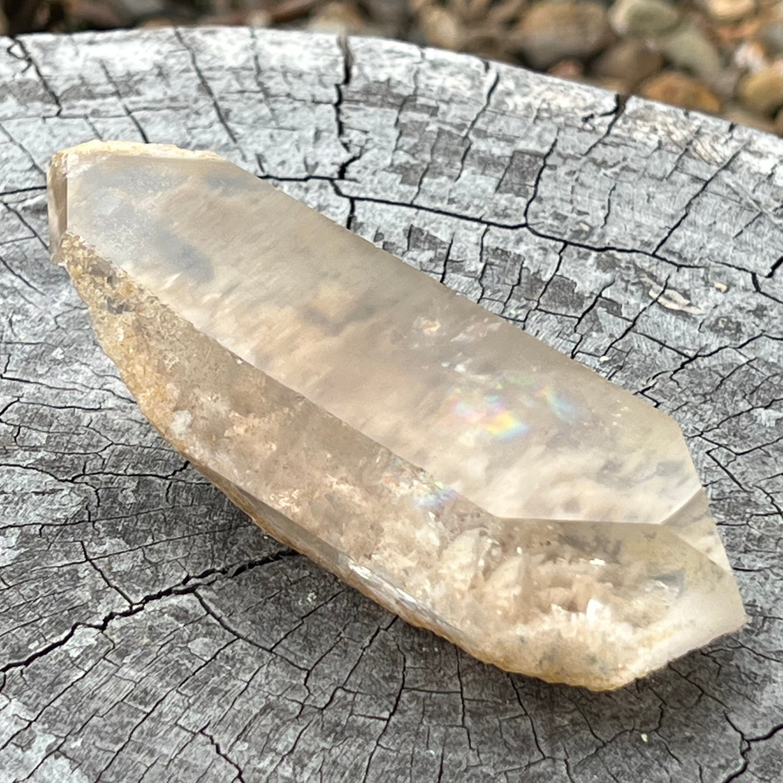 Natural ~ Semi Raw ~ Clear Quartz Point
