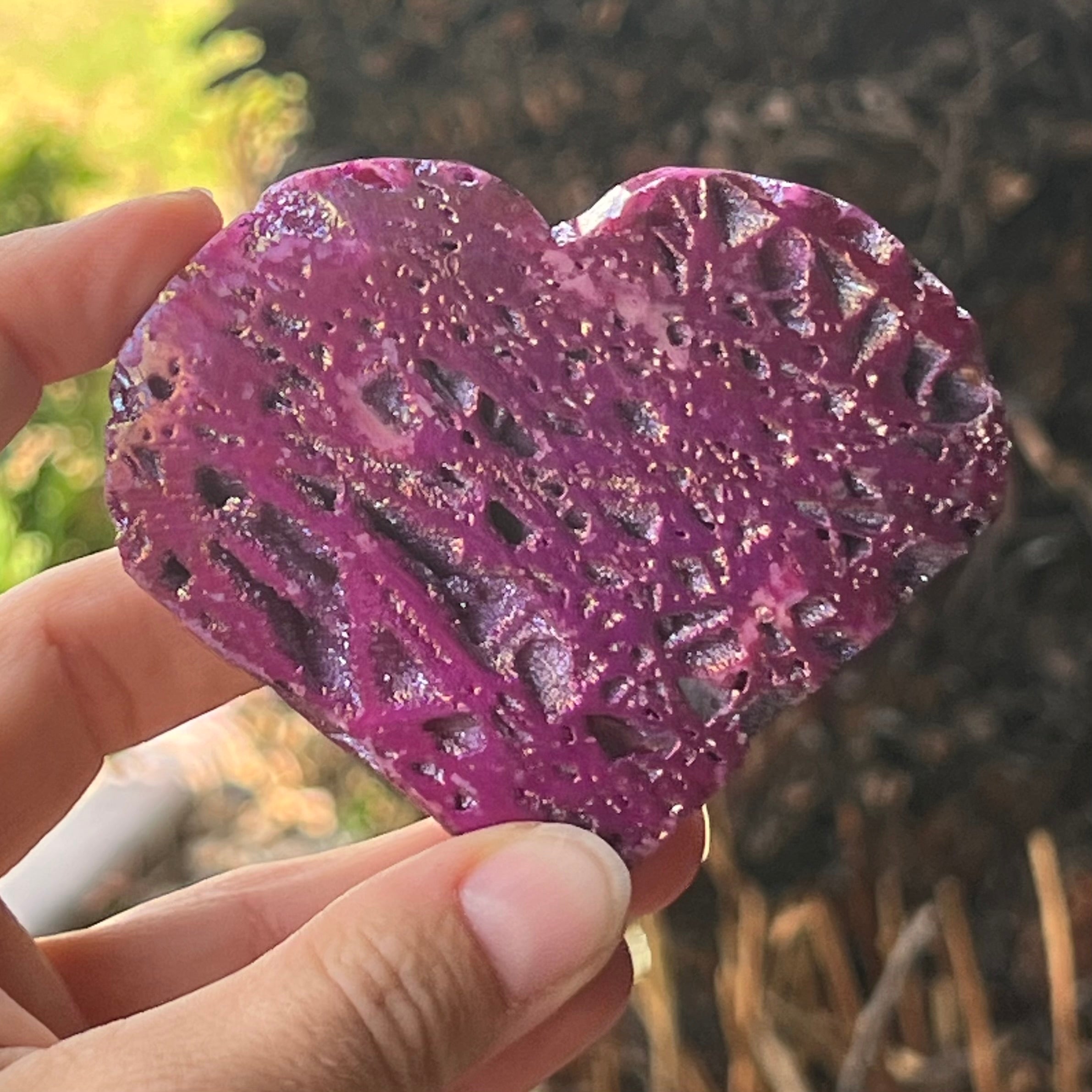 Heart Carving - Electroplated Sphallierite